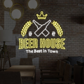 Beer House The Best in Town Neon Sign