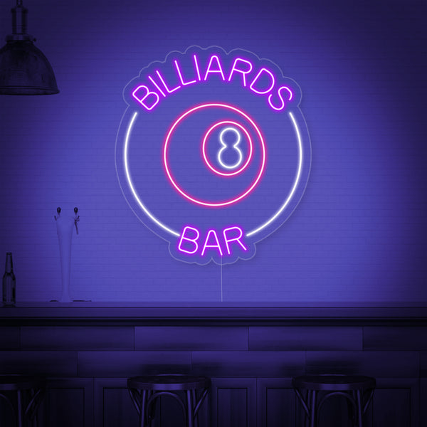 Billiards 8 Bar Neon Sign