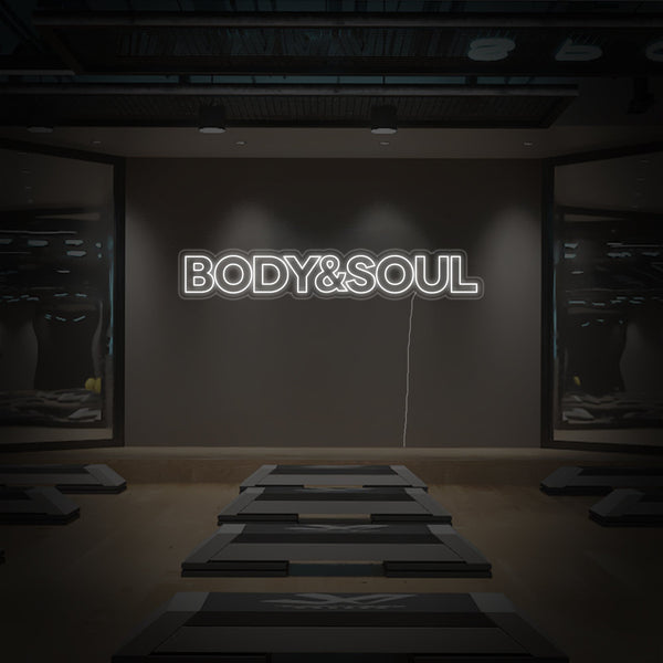 Body and Soul Neon Sign, Gym Decor, Gym Quotes, Fitness Quotes, Workout Quotes