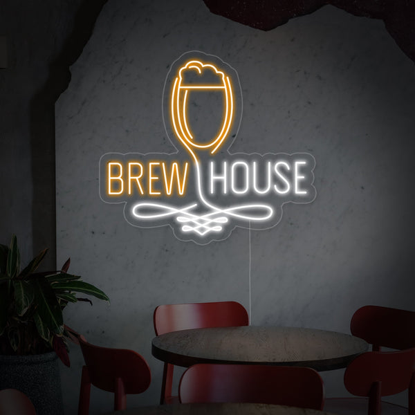 Brew House Glass Neon Sign