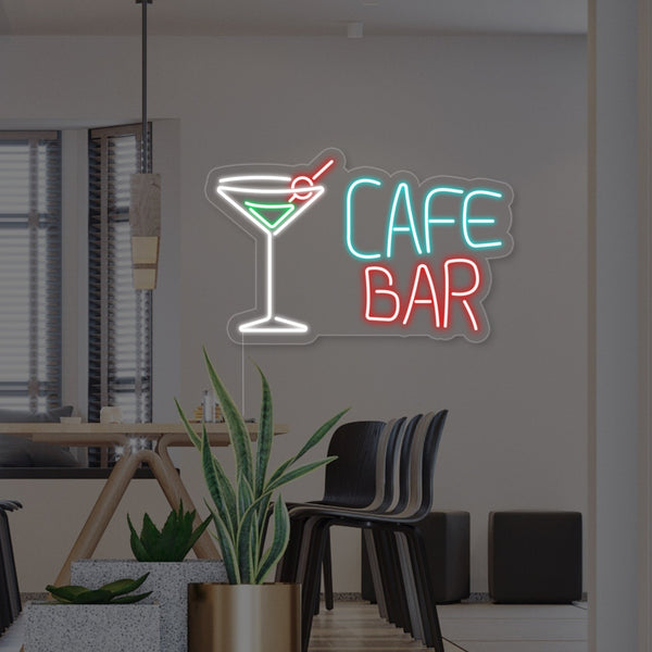 Cafe Cocktails Bar Neon Sign