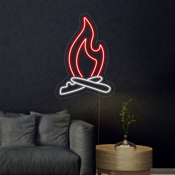Campfire Flame Neon Sign