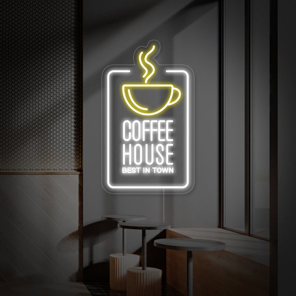 Coffee House Best In Town Neon Sign