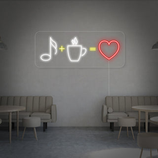Coffee Music Love Neon Sign