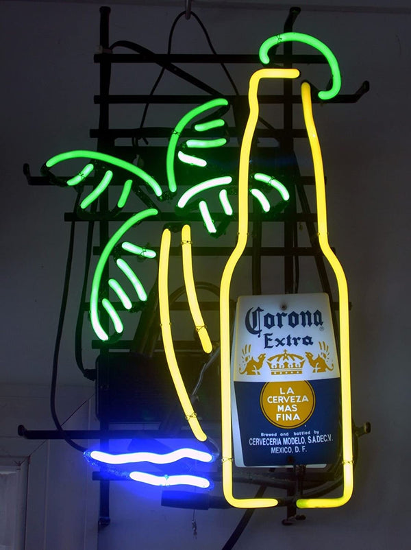 Corona Extra Bottle Palm Tree Beer Neon Sign
