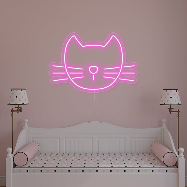 Cute Pink Cat Neon Sign