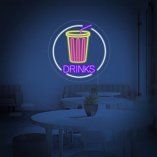 Drinks With Cup Neon Sign