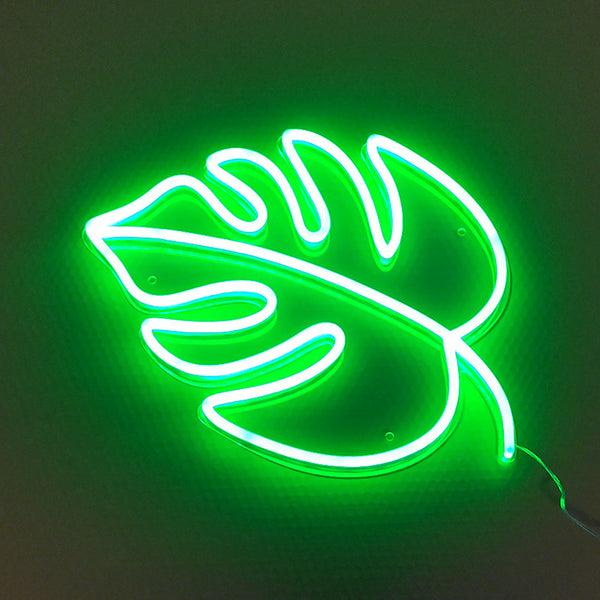 Element Symbol Green Leaf Neon Sign