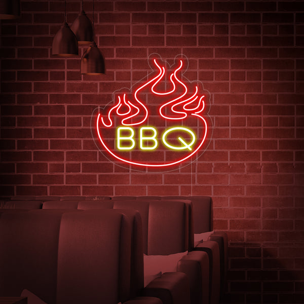 Flames BBQ Neon Sign