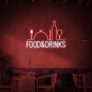 Food and Drinks Bar Restaurant Neon Sign