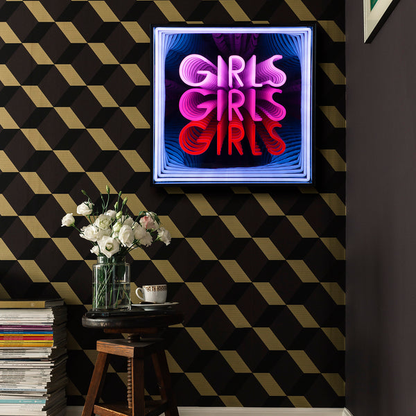 Girls Girls Girls 3D Infinity LED Neon Sign