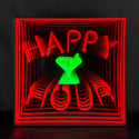 Happy Hour 3D Infinity LED Neon Sign