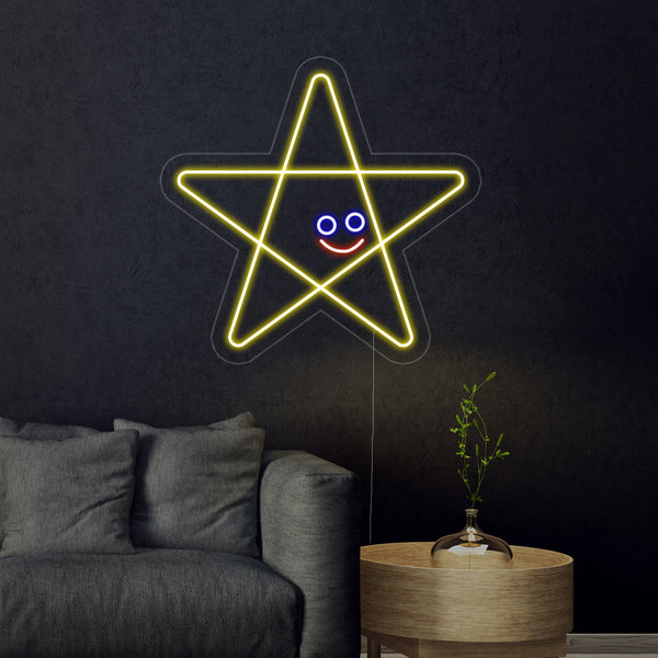 Happy Star Neon Sign