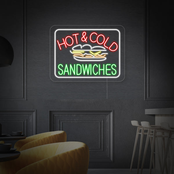 Hot Cold Sandwiches Neon Sign