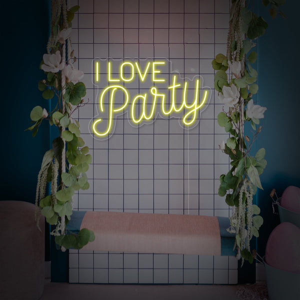 I Love Party Neon Sign