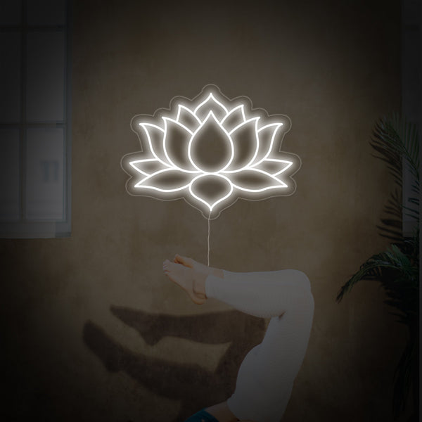 Lotus Flower Yoga Neon Sign, Yoga Décor