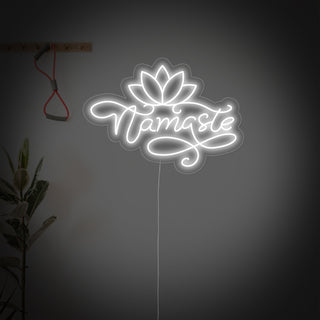Nameste Lotus Flower Yoga Neon Sign, Yoga Décor