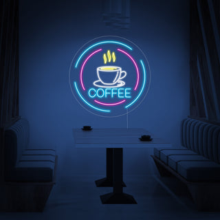 Neon Coffee Cup with Circles