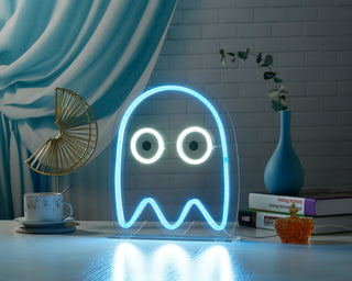 Pac Man Ghost Desk LED Neon Sign