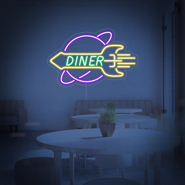 ROCKET Rocket Diner Neon Sign