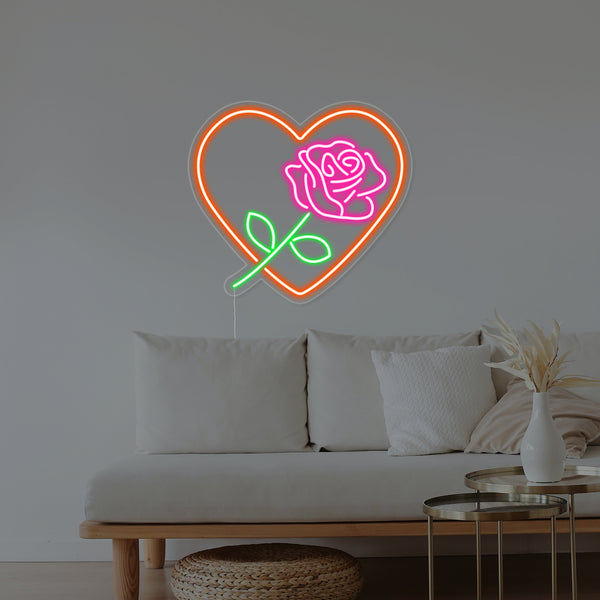 Rose Love Flower Neon Sign
