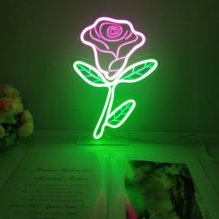 Rose Flower Desk LED Neon Sign