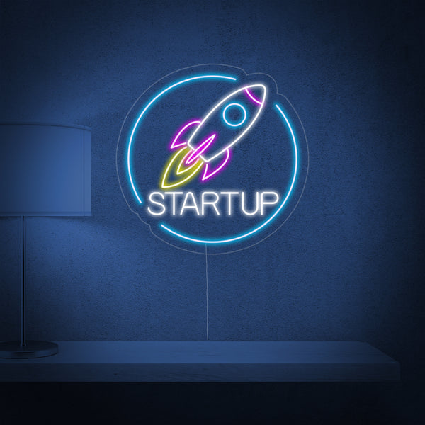 Startup Rocket Neon Sign