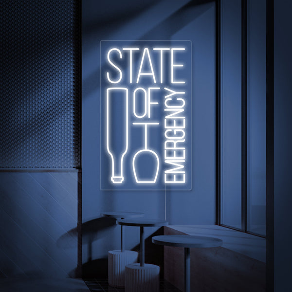 State Of Emergency Wine Bar Neon Sign