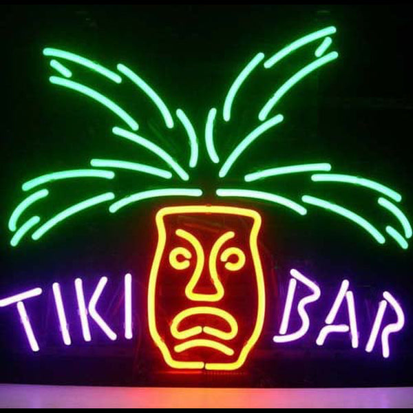 Tiki Bar Paradise Palm Beer Neon Sign